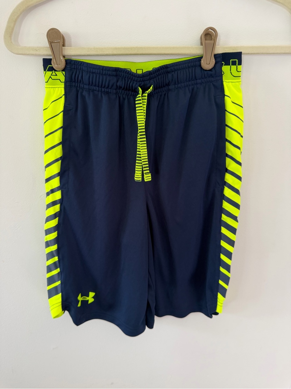 Under Armour Navy & Neon Yellow Boys' Sport Shorts